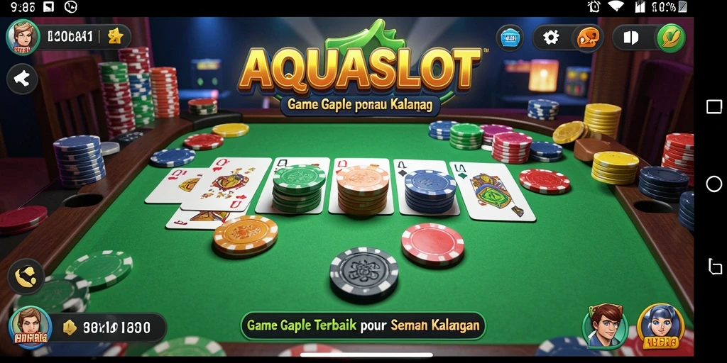 Gameplay AQUASLOT yang seru dan menantang dalam permainan Gaple.