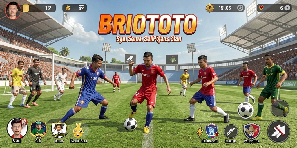 Gameplay BRIOTOTO yang menegangkan di arena olahraga.