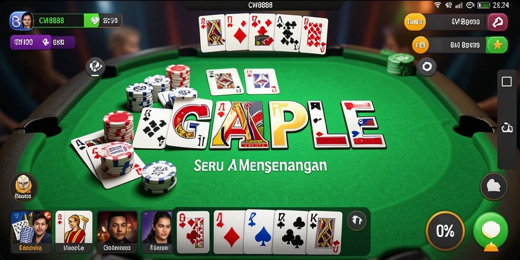Tampilan menarik dan seru dari gameplay Gaple.
