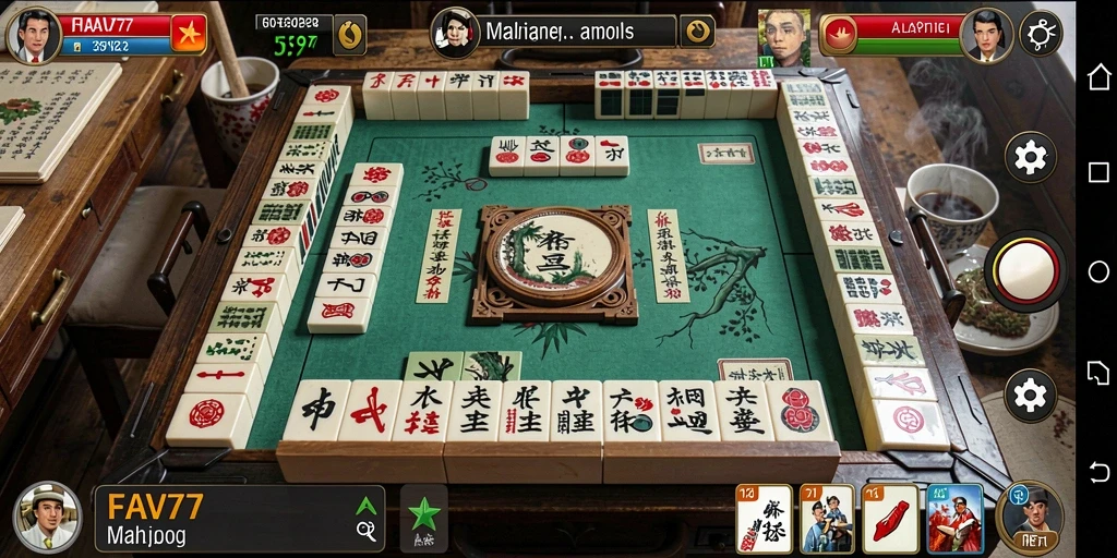 Tangkapan layar gameplay FAV77 menampilkan karakteristik unik Mahjong.