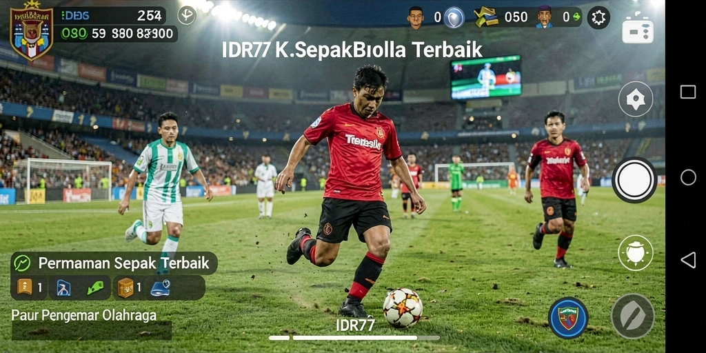 Tangkapan layar IDR77 menampilkan aksi seru permainan sepak bola.