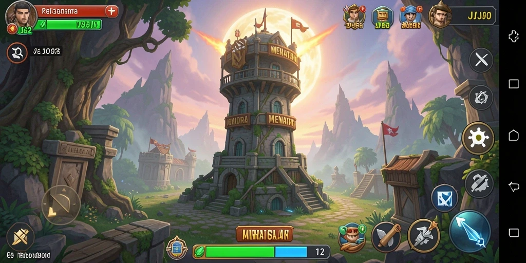 Tangkapan layar gameplay JJ62 menampilkan aksi mendebarkan Tower Defense.