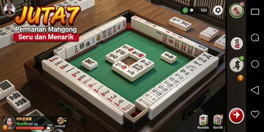 Screenshot utama <strong>JUTA7</strong> menampilkan tingkat gameplay Mahjong yang menarik.