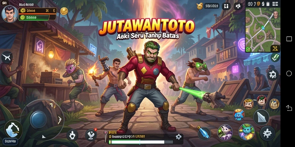 Screenshot utama JUTAWANTOTO menampilkan aksi mendebarkan dalam gameplay.