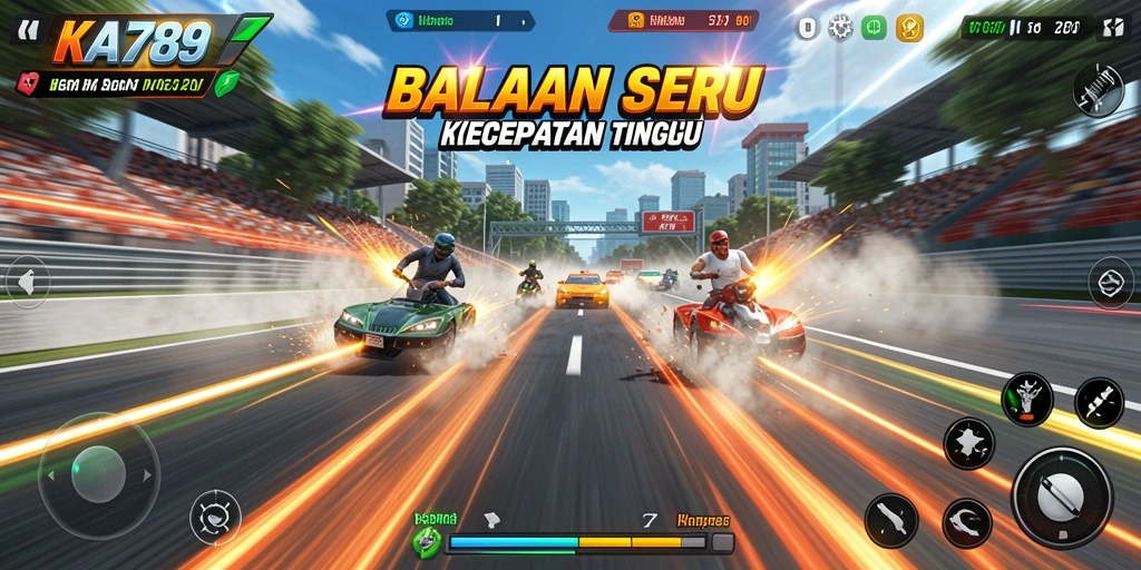 Tampilan menarik dari gameplay KA789 yang penuh aksi balapan.