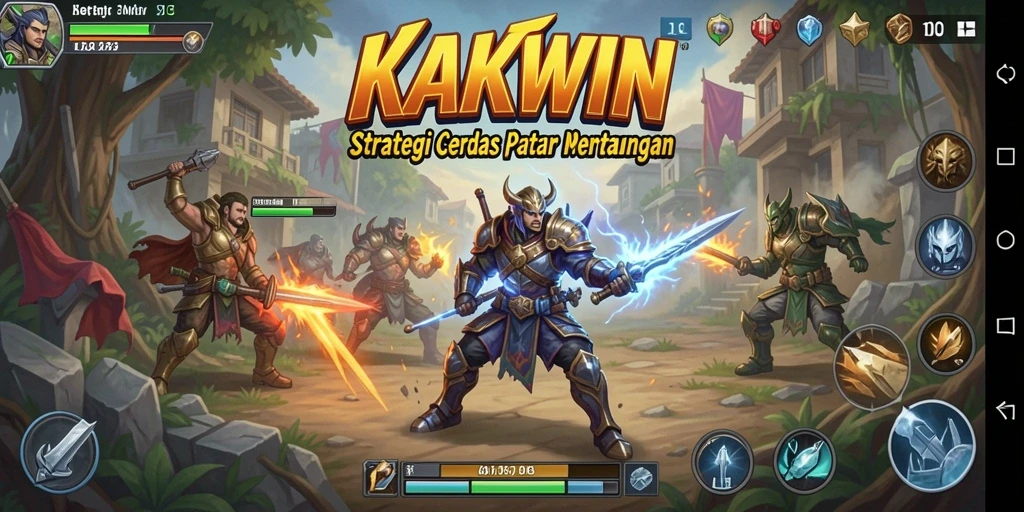 Tangkapan layar KAKWIN menampilkan aksi pertempuran strategi yang mendebarkan.