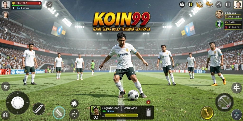 Tampilan gameplay KOIN99 yang seru dan kompetitif dalam sepak bola.