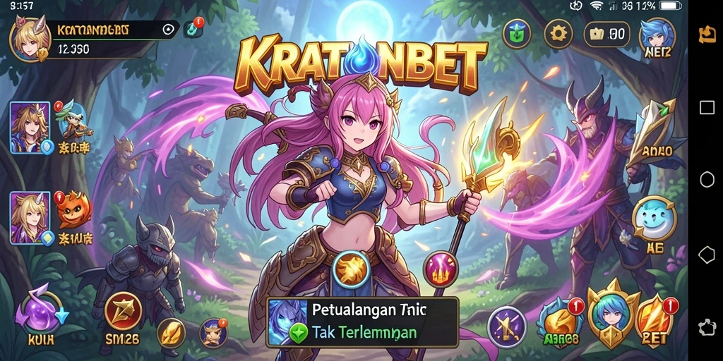 Tangkapan layar gameplay KRATONBET yang menampilkan aksi mendebarkan di dunia anime.