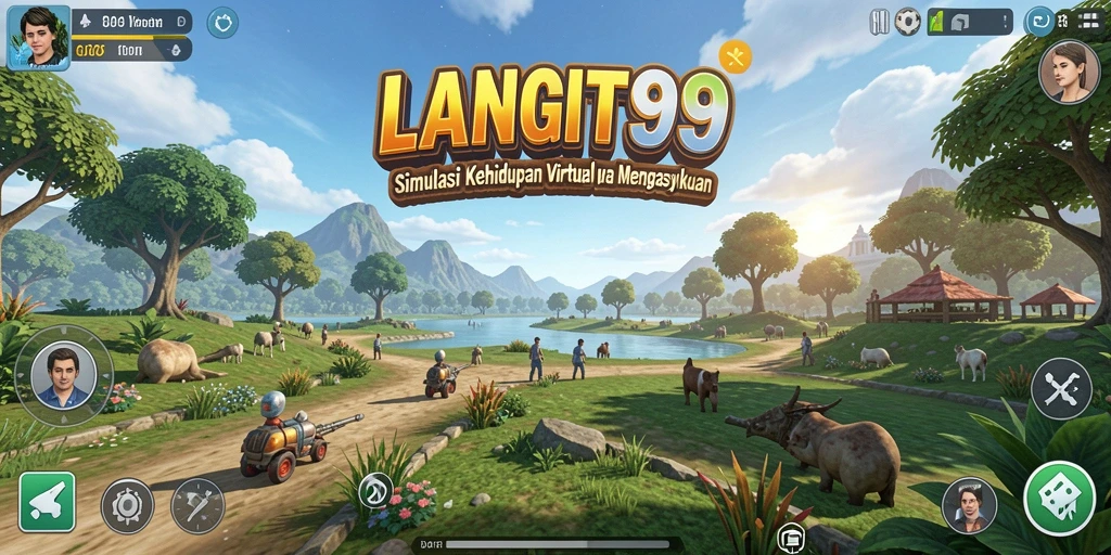 Screenshot permainan LANGIT99 menampilkan pemain yang sedang membangun rumah impian.