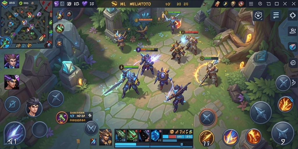 Tampilan gameplay seru di MULIATOTO dengan aksi MOBA yang mendebarkan.