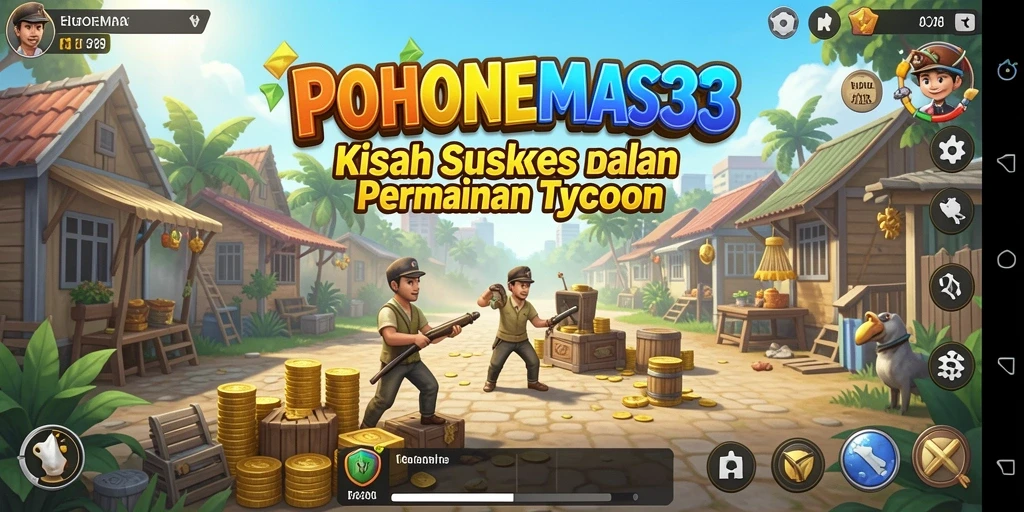 Tangkapan layar gameplay POHONEMAS33 yang menunjukkan aktivitas bisnis.