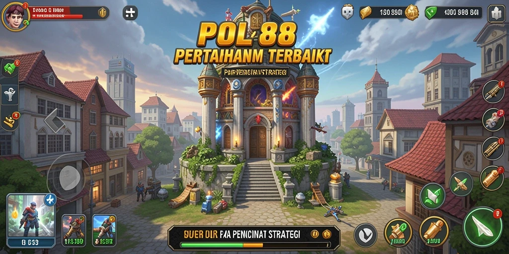 Tampilan gameplay Tower Defense yang menegangkan dalam POL88.