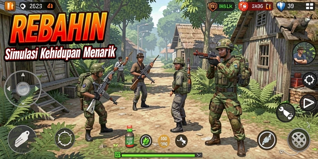 Tampilan gameplay REBAHIN yang menarik dan interaktif.