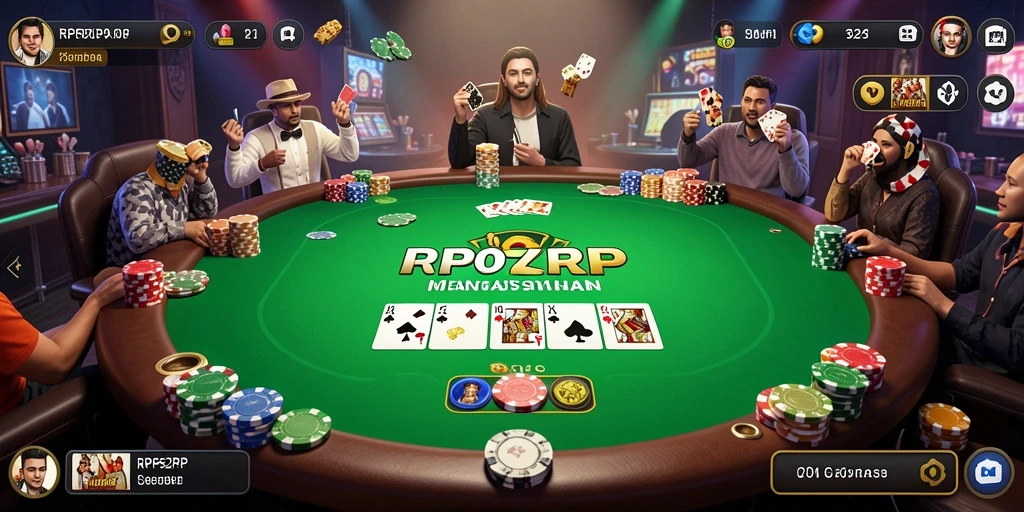 Tangkapan layar gameplay RP62RP menampilkan aksi seru permainan Poker.