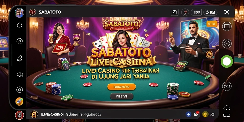 Screenshot utama SABATOTO menampilkan gameplay Live Casino yang mendebarkan.