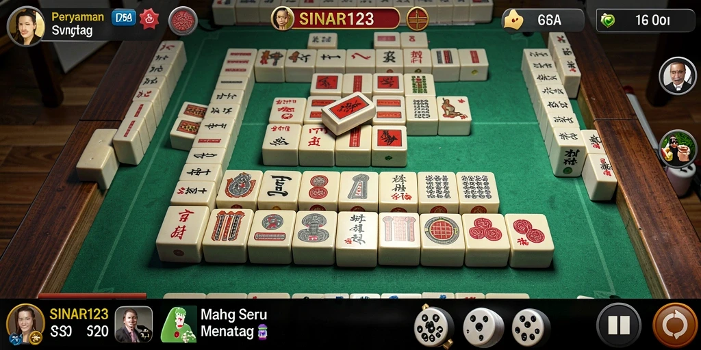 Tampilan gameplay menarik dari SINAR123 dengan grafis Mahjong yang menawan.