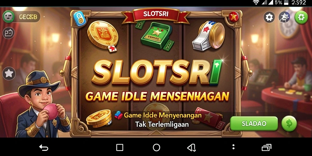 Screenshot utama SLOTSRI menampilkan gameplay Idle yang seru dan menenangkan.