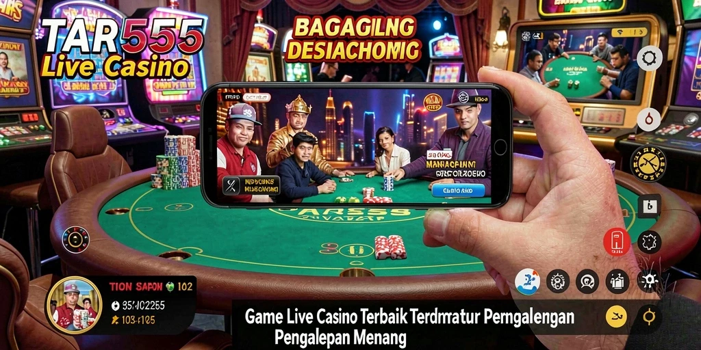 Tampilan gameplay Live Casino yang memukau dan interaktif.