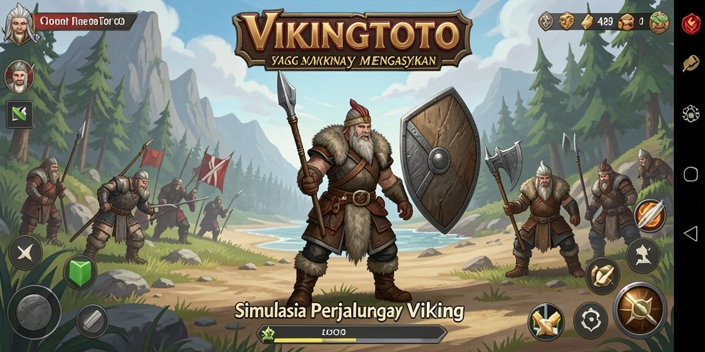 Screenshot gameplay VIKINGTOTO menampilkan aksi Viking yang mendebarkan.
