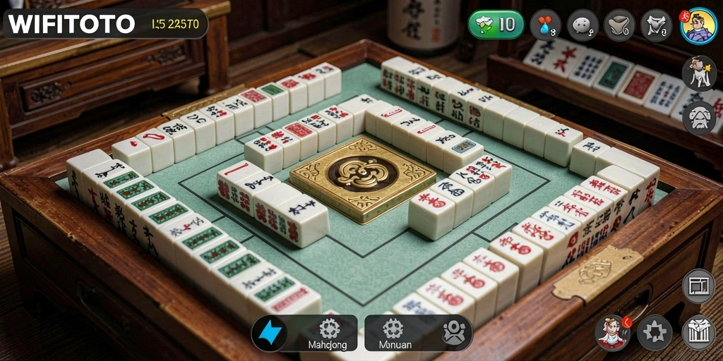 Screenshot gameplay WIFITOTO yang menunjukkan tantangan Mahjong.